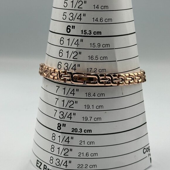 3/$30 Crystal Link Watch Women Rose Gold Tone Round Dial Working 7 in - Picture 11 of 14